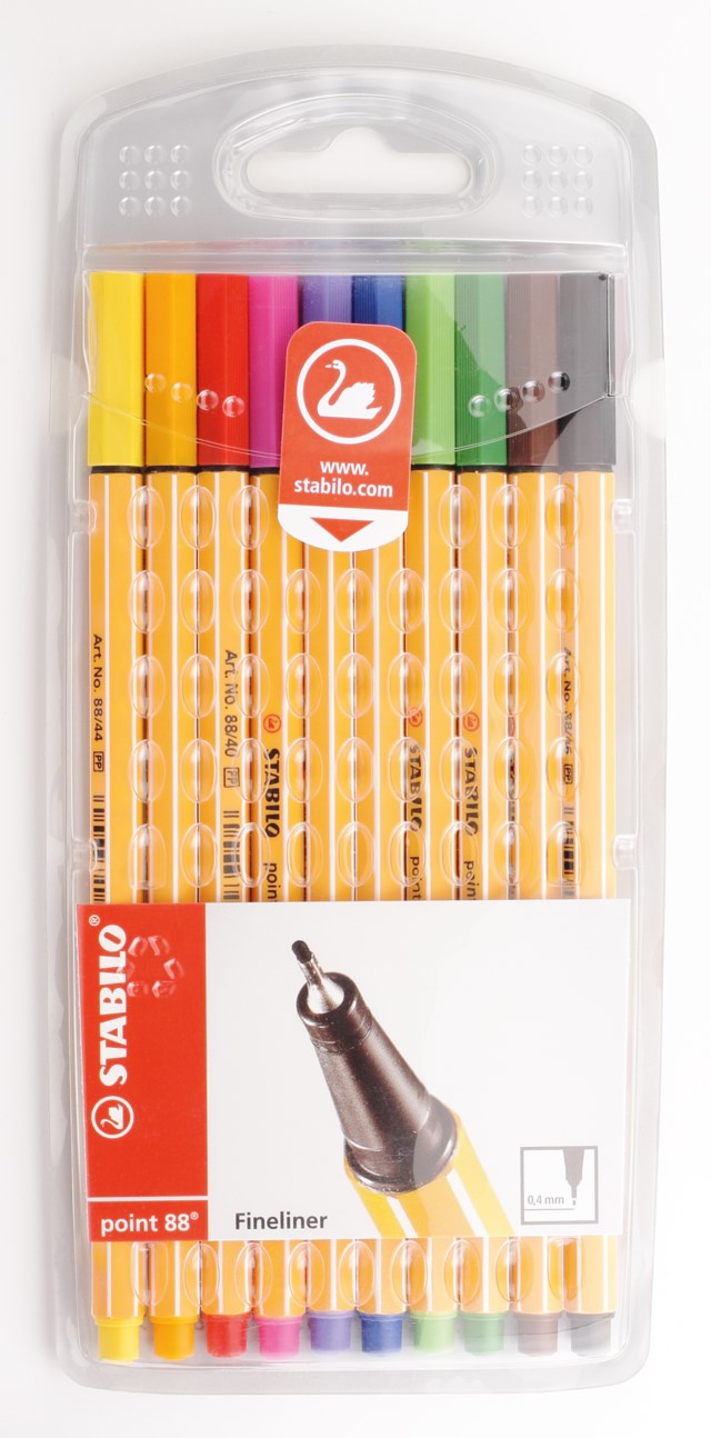 Fiberpenna Stabilo Point 88 Fineliner 10-set - 0,4mm - 1