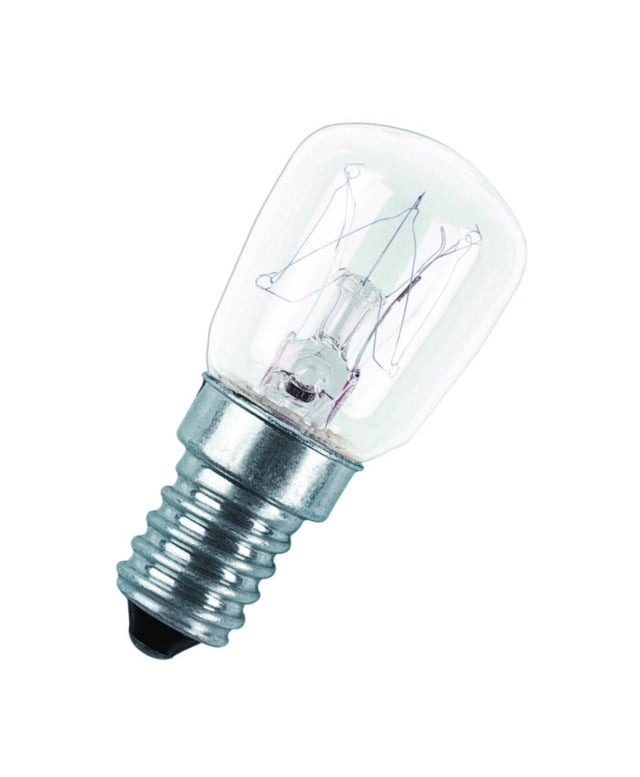 Päronlampa Osram E14 15W, klar, 105 lm, kylskåpsgodkänd - 1