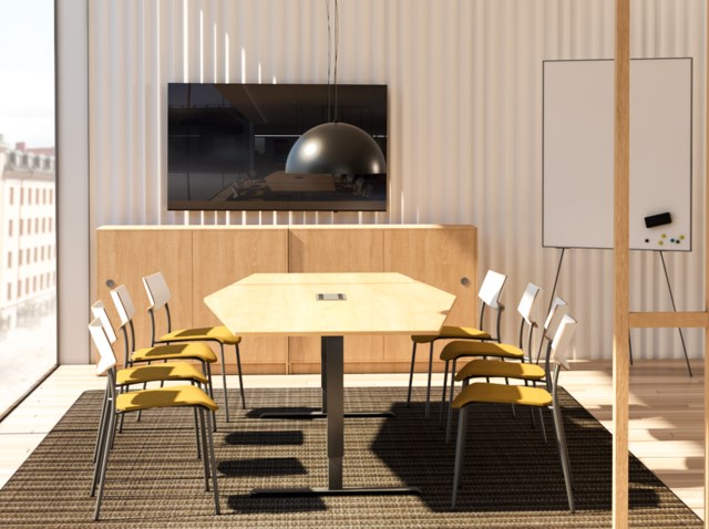 Konferensbord 560X120 Silver/Björk - 5600x1200mm - 1