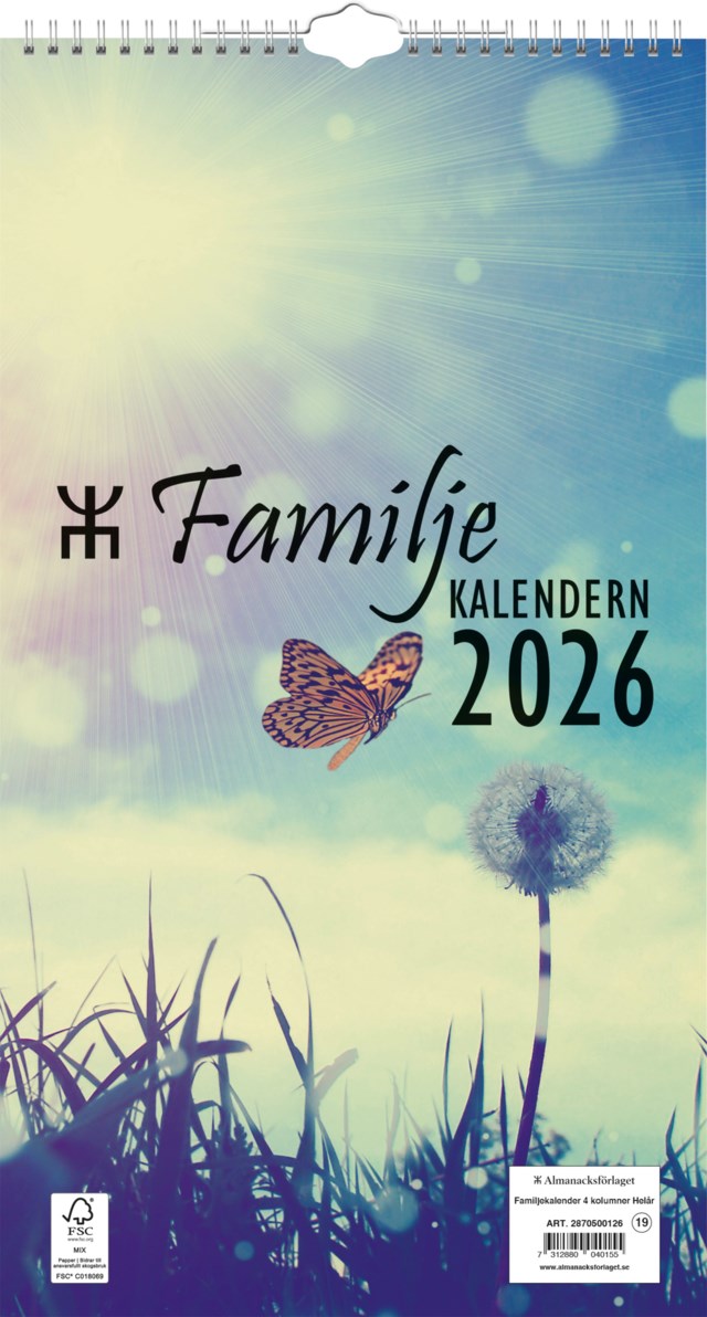 Almanacka Almanacksförlaget väggkal Familjekalender 4 kol - 1