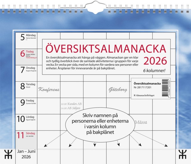 Almanacka Almanacksförlaget Översiktsalmanacka - 1