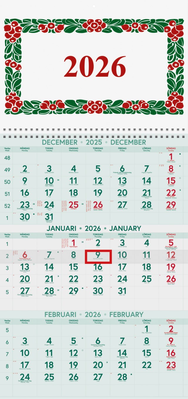 Almanacka Almanacksförlaget väggkalender Lingontriss - 1