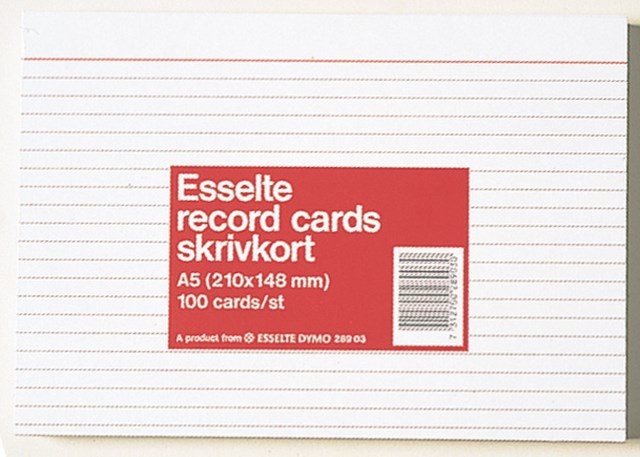 Skrivkort A5L linjerat 100st/fp - A4 - 1