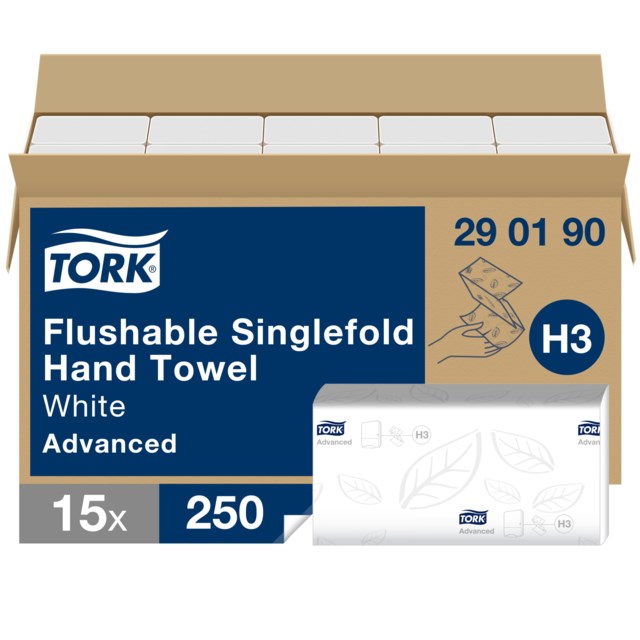 Pappershandduk Tork H3 Advanced 2-Lag V-Vikt Spol 3750st/fp - 1