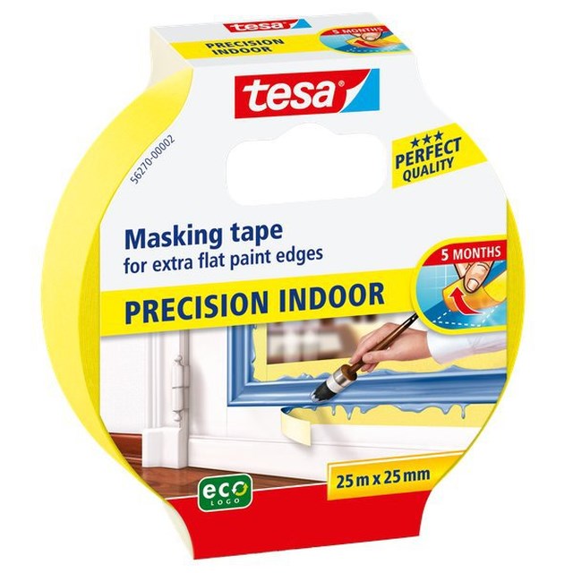 Maskeringstejp Tesa Precision Indoor 25mx25mm - 25mmx25m - 1