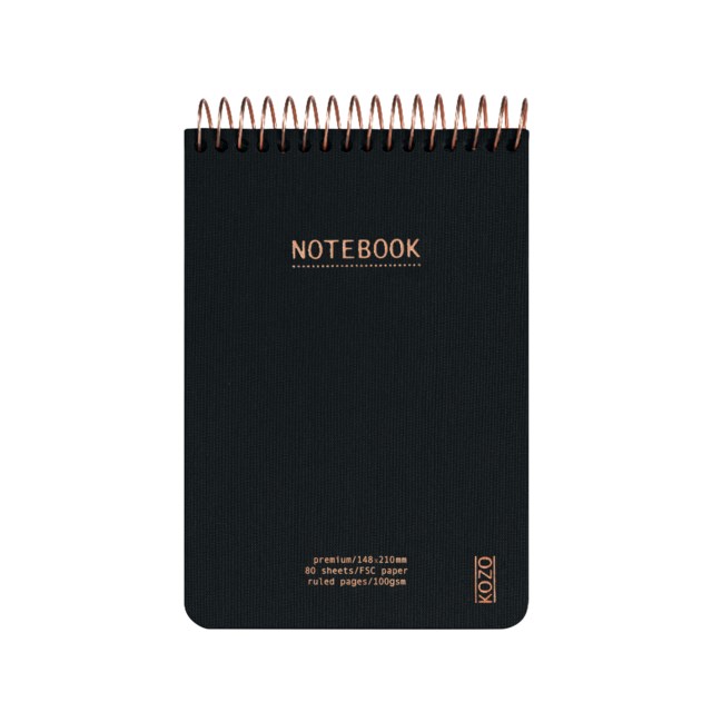 Anteckningsblock Kozo Premium A6 svart - A6 - 1