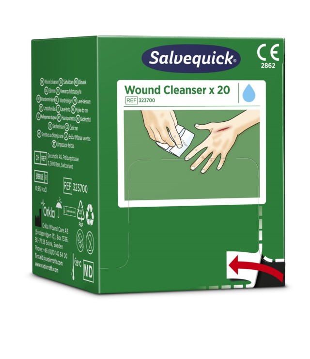 Sårtvätt Cederroth Salvequick refill 323700  20st/fp - 110x120mm - 1
