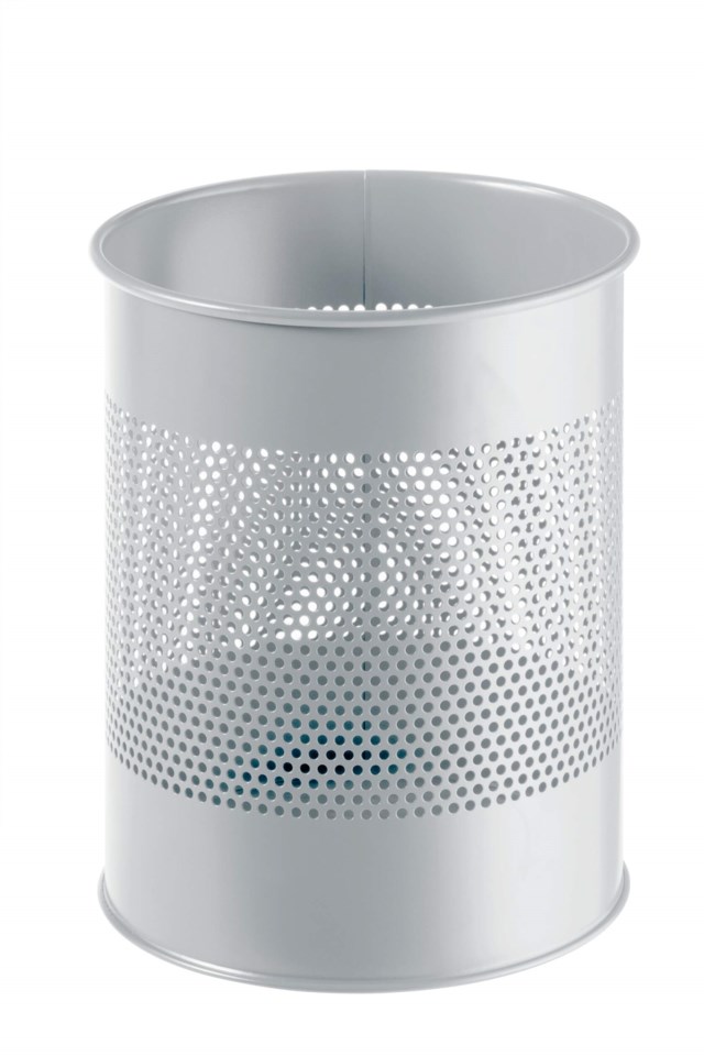 Papperskorg Durable Metall Rund, perforerad, 15 liter - 1