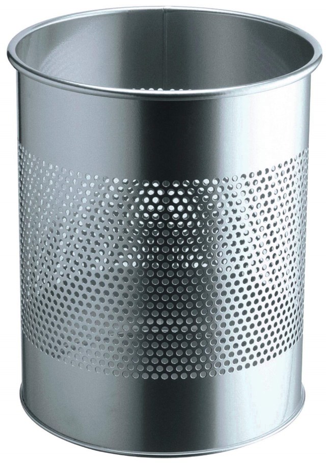 Papperskorg Durable Metall Rund, perforerad, 15 liter - 1