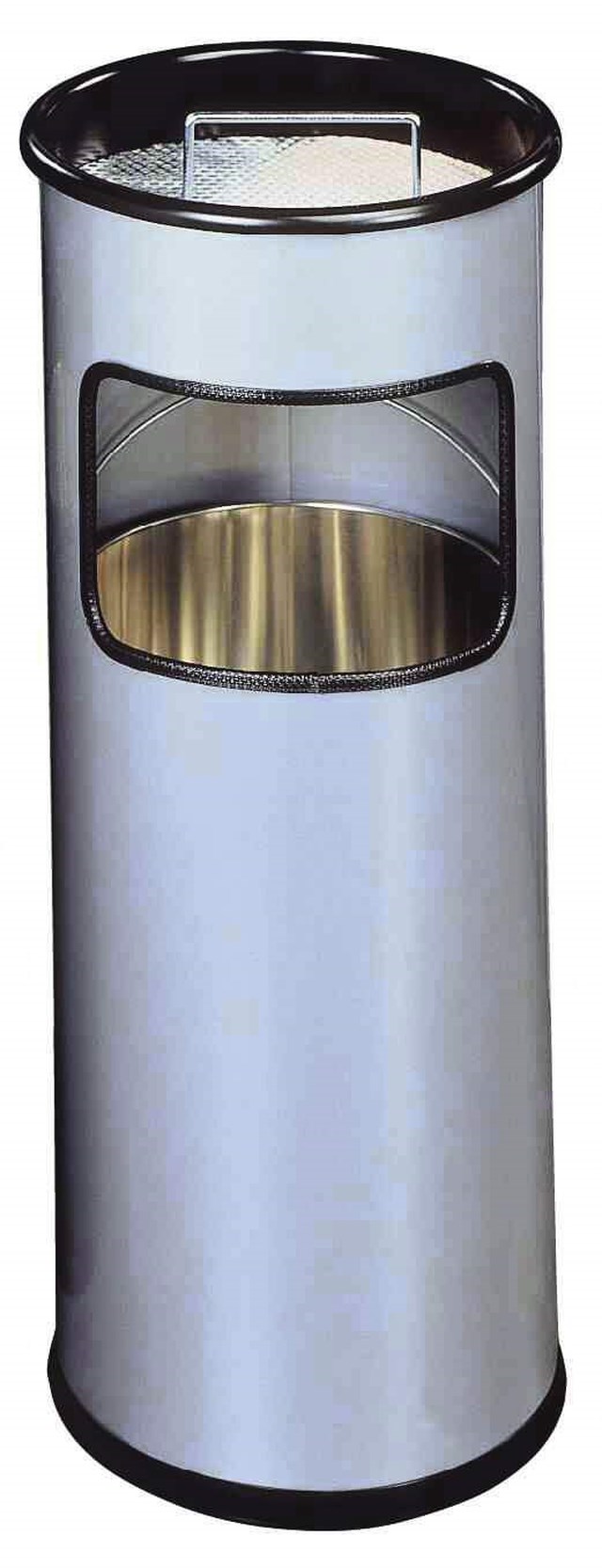 Papperskorg Durable Rund med askkopp, metall, 17 liter - 1