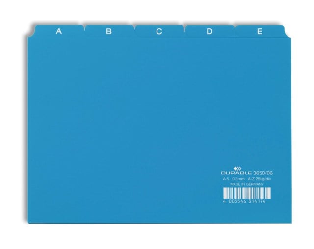 Ledkort Durable A5 A-Z, 25 flikar, plast - 1