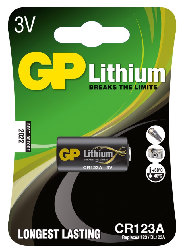 Batteri GP Pro Litium CR123A 3V - 1