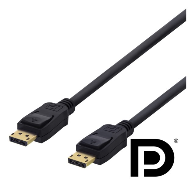 DisplayPortskabel Deltaco 3m svart - 3m - 1
