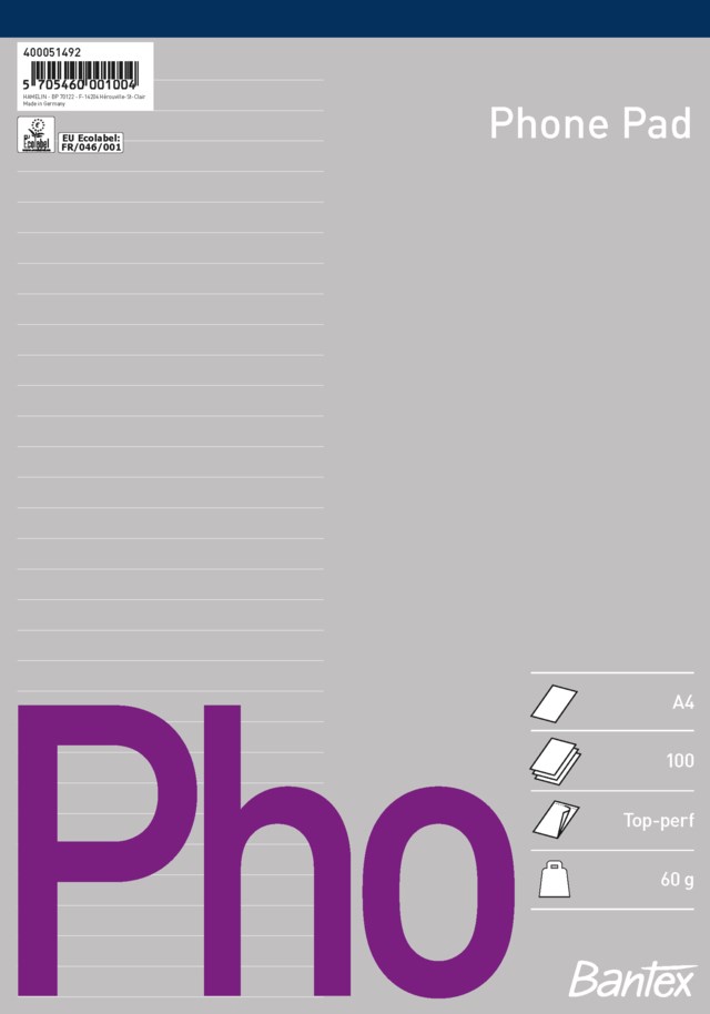 Klammerblock Bantex A4 linjerat - A5 - 1