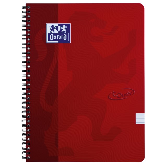 Kollegieblock Oxford Touch A4+ linjerat röd - A4 - 1