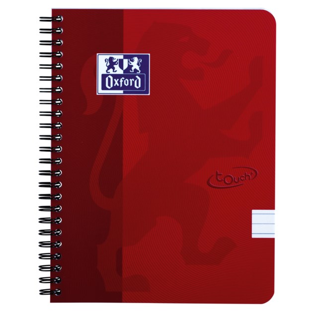 Kollegieblock Oxford Touch A5+ linjerat röd - A6 - 1