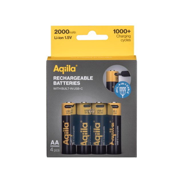 Batteri Aqiila Powerbird Rechargeable USB-C AA, 4 st - 1