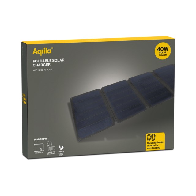 Solcellsladdare Aqiila Sunbird P40, USB-C - 1