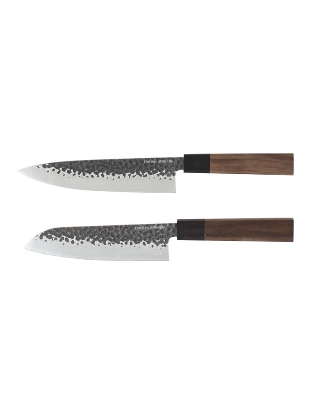 Knivset Hamrat Valnöt Chef och Santoku - 1