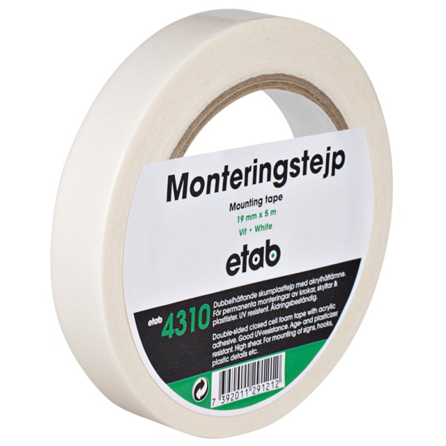 Monteringstejp Skumplast Etab 19mm x 5m - 19mmx5m - 1
