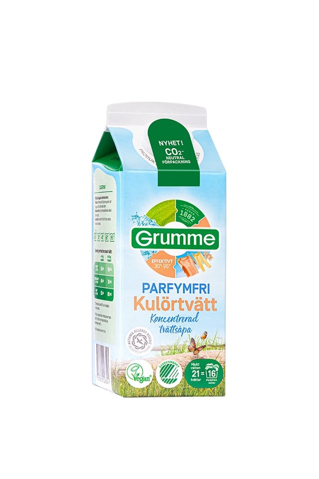 Tvättmedel Flytande Grumme Kulör Parfymfri, 750ml - 1