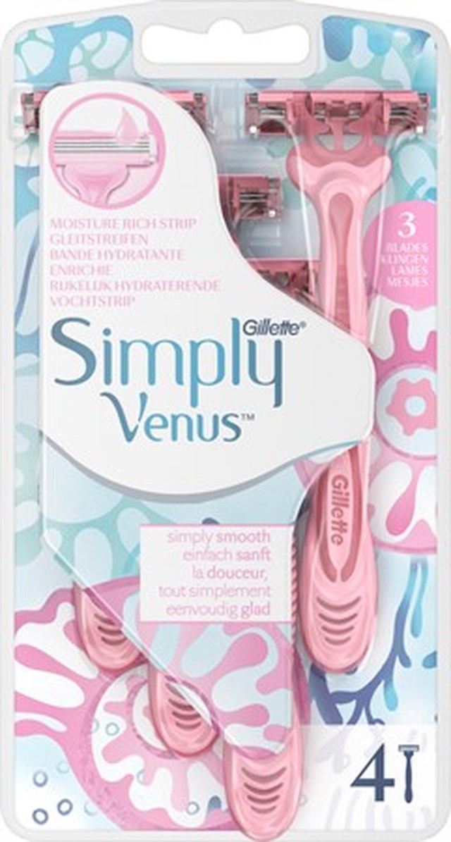 Gillette Venus Engångshyvel Simply Venus 3+ 4st/fp - 1