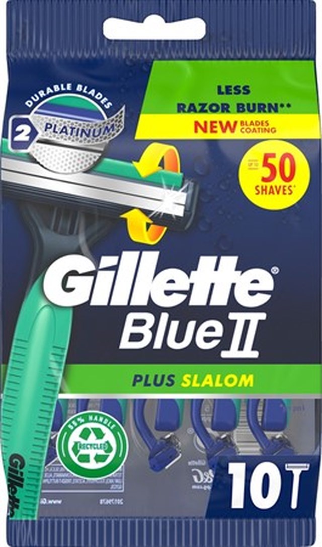Gillette Engångshyvel Blue II Plus Slalom Sens 10st/fp - 1