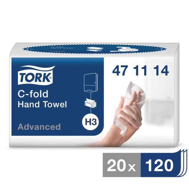 Pappershandduk Tork H3 Advanced 2-Lag C-Vik 24x27.5cm,2400st - 240x275mm - 1