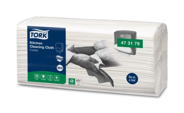 Rengöringsduk Tork W4 Kök 35,5x42,8cm vit 75st/fp - 355x428mm - 1