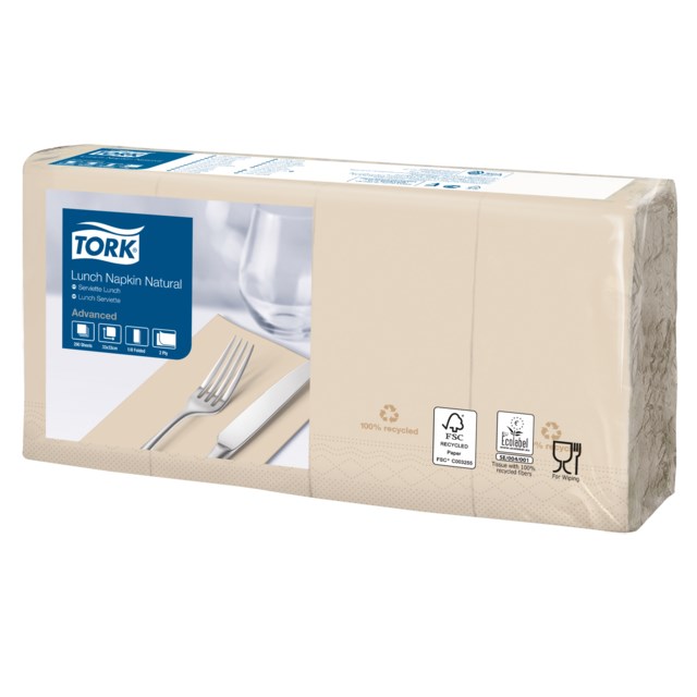 Servett Tork Natur 33x33 cm 200/fp - 330x330mm - 1