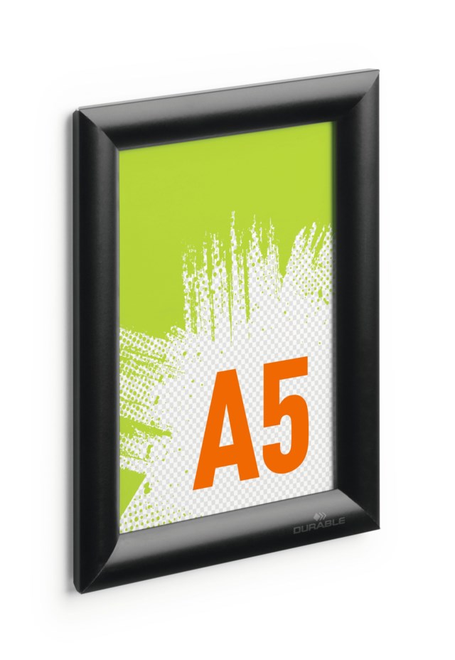 Snäppram Durable Aluminium A5, 25 mm profil, svart - 1