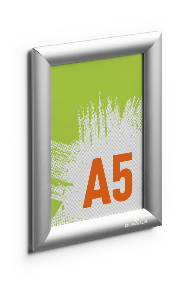 Snäppram Durable Aluminium A5, silver, 25 mm profil - 1