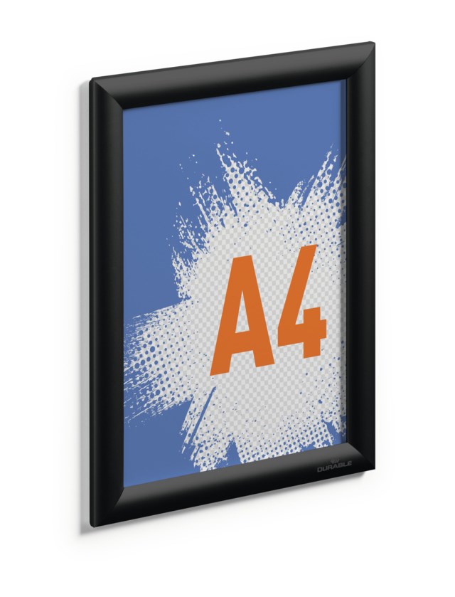 Snäppram Durable Aluminium A4, svart, 25 mm profil - 1