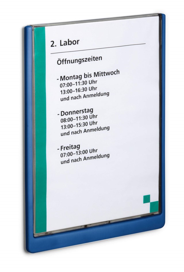 Dörrskylt Durable CLICK SIGN A4 stående, 210x297 mm, färgad ram - 1