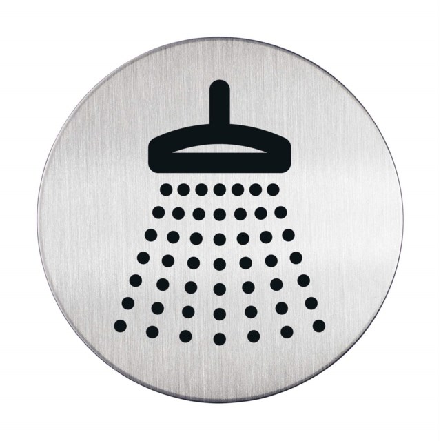 Symbolskylt Durable Dusch, rund, piktogram - 1