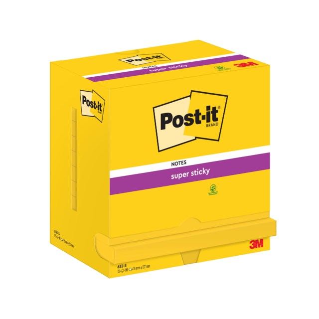 Post-it Super Sticky 76x127 mm klargul 12st/fp - 76x76mm - 1