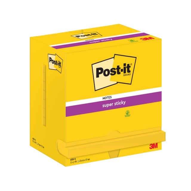 Post-it Super Sticky 76x127 mm klargul 12st/fp - 76x76mm - 1