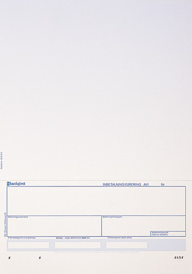Standardblankett A4 4" talong Bankgiro blå 900ark/fp - A6 - 1