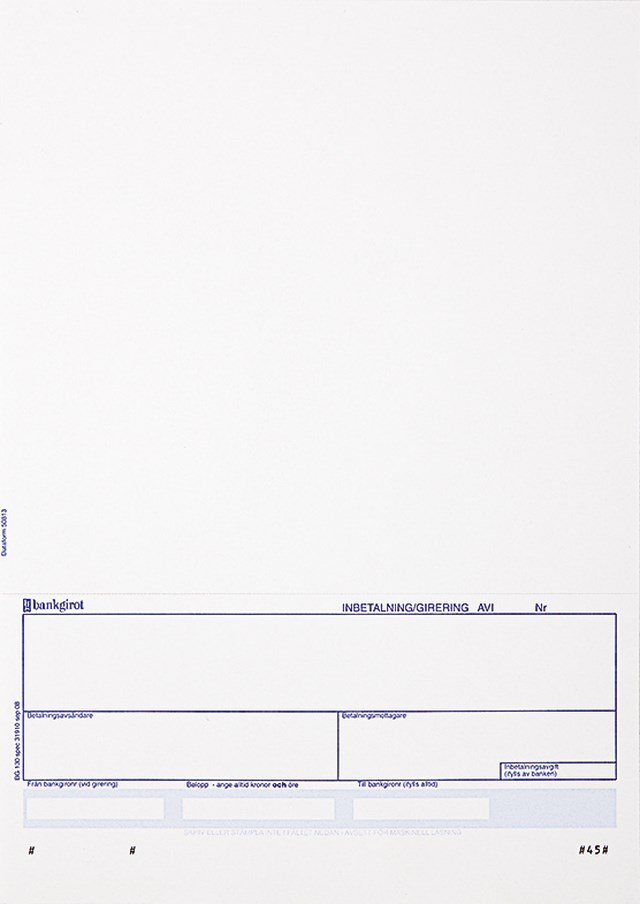 Standardblankett A4 4" talong Bankgrio vit 900ark/fp - A5 - 1