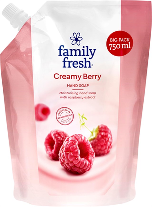 Family Fresh Tvål Cream Berry Refill 750ml - 1