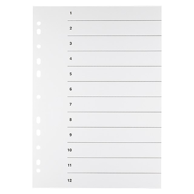 Rubrikblad A4 till register 1-12 - A4 - 1