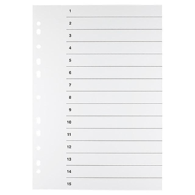 Rubrikblad A4 till register 1-15 - A4 - 1
