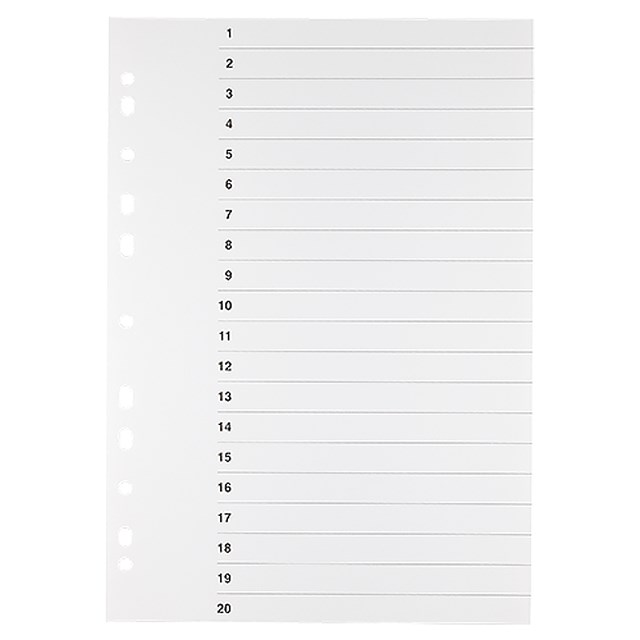 Rubrikblad A4 till register 1-20 - A4 - 1