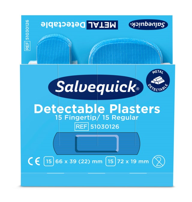Plåster Salvequick Blue Detectable (51030126) 6 ref/fp - 1
