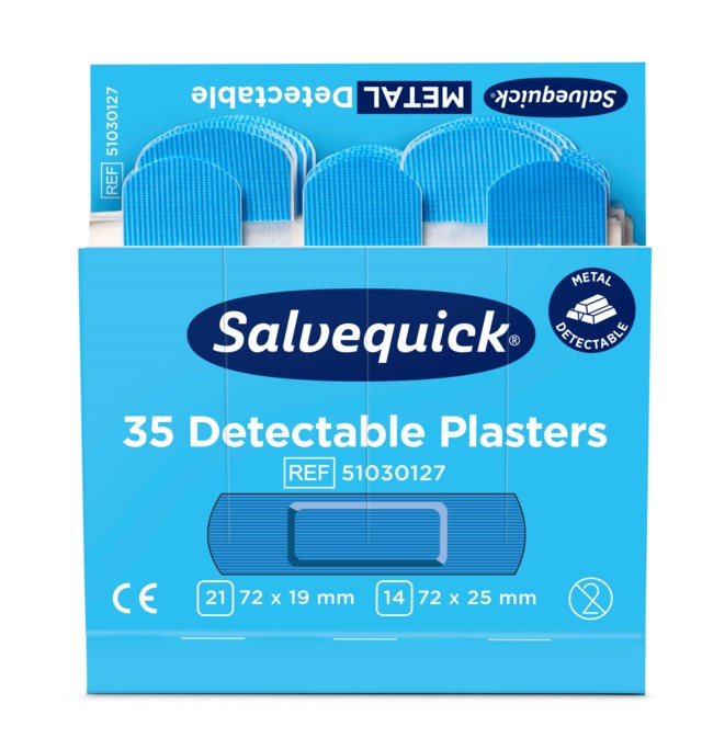 Plåster Salvequick Blue Detectable (51030127) 6 ref/fp - 1