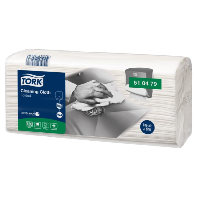 Rengöringsduk Tork W4 Top Pak 35,5x42,8cm vit 120st/fp - 355x428mm - 1