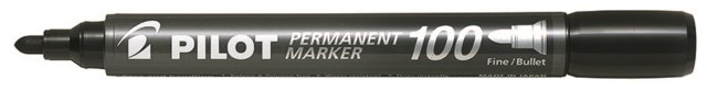 Märkpenna Pilot 100 Permanent svart - 1-4mm - 1