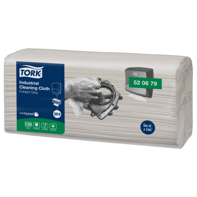 Rengöringsduk Tork W4 Top Pak 35,5x42,8cm grå 120st/fp - 355x428mm - 1