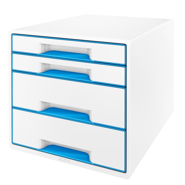 Förvaringsbox Leitz WOW 4 lådor vit/blå - 1