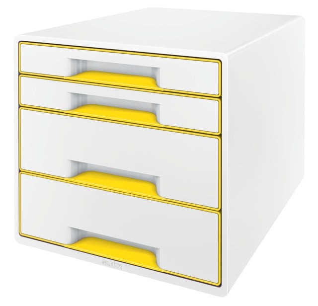 Förvaringsbox Leitz WOW 4 lådor vit/gul - 1
